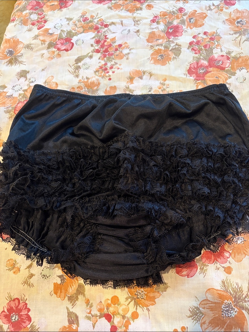 Vintage 70’s Marco Sexy Black layered Ruffle XL undies Women. Box YY